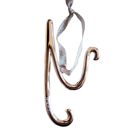 Harvey Lewis Initial Letter Y Swarovski Crystal Silver Monogram Ornament - Picture 3 of 4